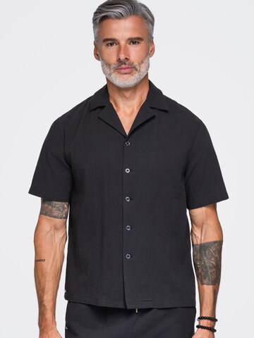Ombre Regular fit Overhemd in Zwart: voorkant
