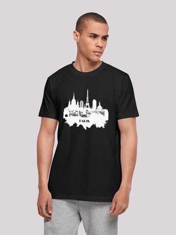 F4NT4STIC Shirt 'Cities Collection - Paris skyline' in Zwart: voorkant