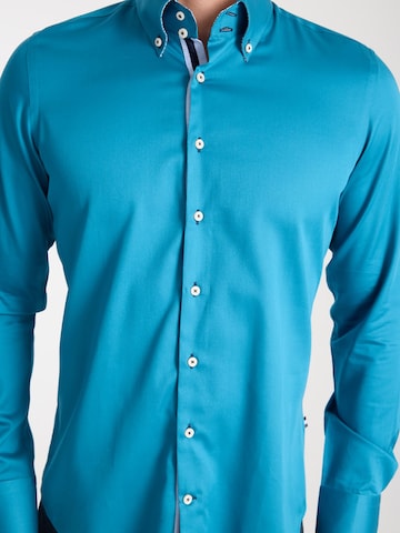 Slim fit Camicia business 'Roma Iconic Satin Man Shirt White' di 7Camicie in verde