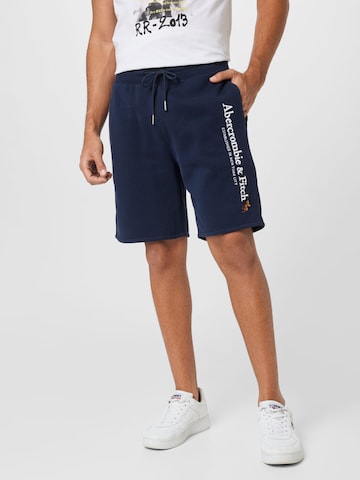 Abercrombie & Fitch Regular Pants in Blue: front