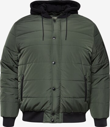 BLEND Winter Jacket in Green: front