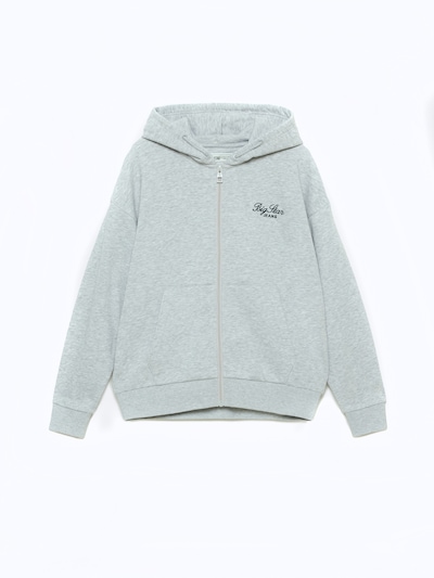 BIG STAR Zip-Up Hoodie 'Milana ' in Light grey / Black, Item view