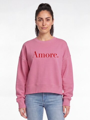 Watapparel Sweatshirt 'Amore' in Pink: Vorderseite