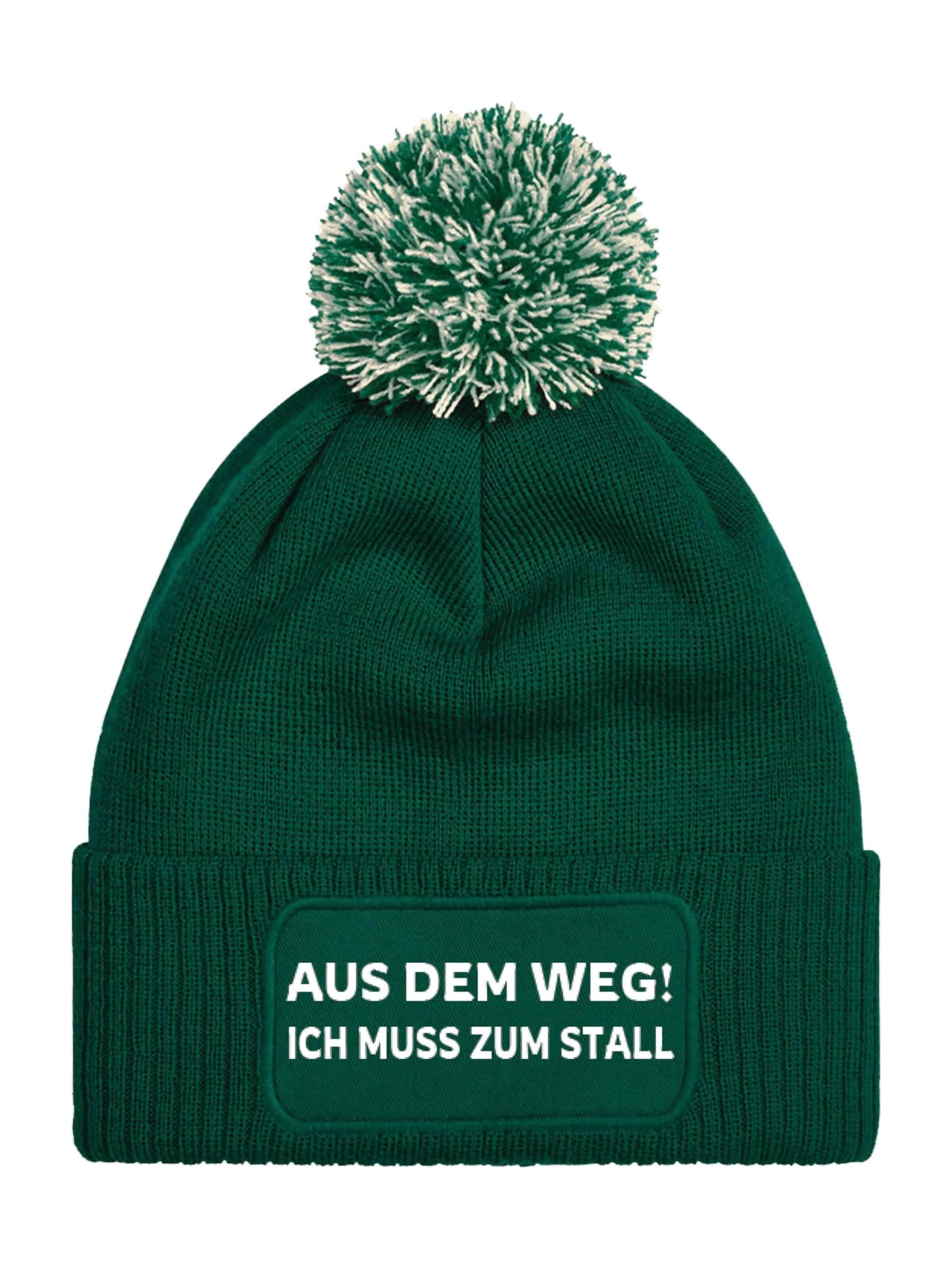 Youth Designz Mütze 'Muss zum Stall'‌‌‌ in Grün: Vorderseite