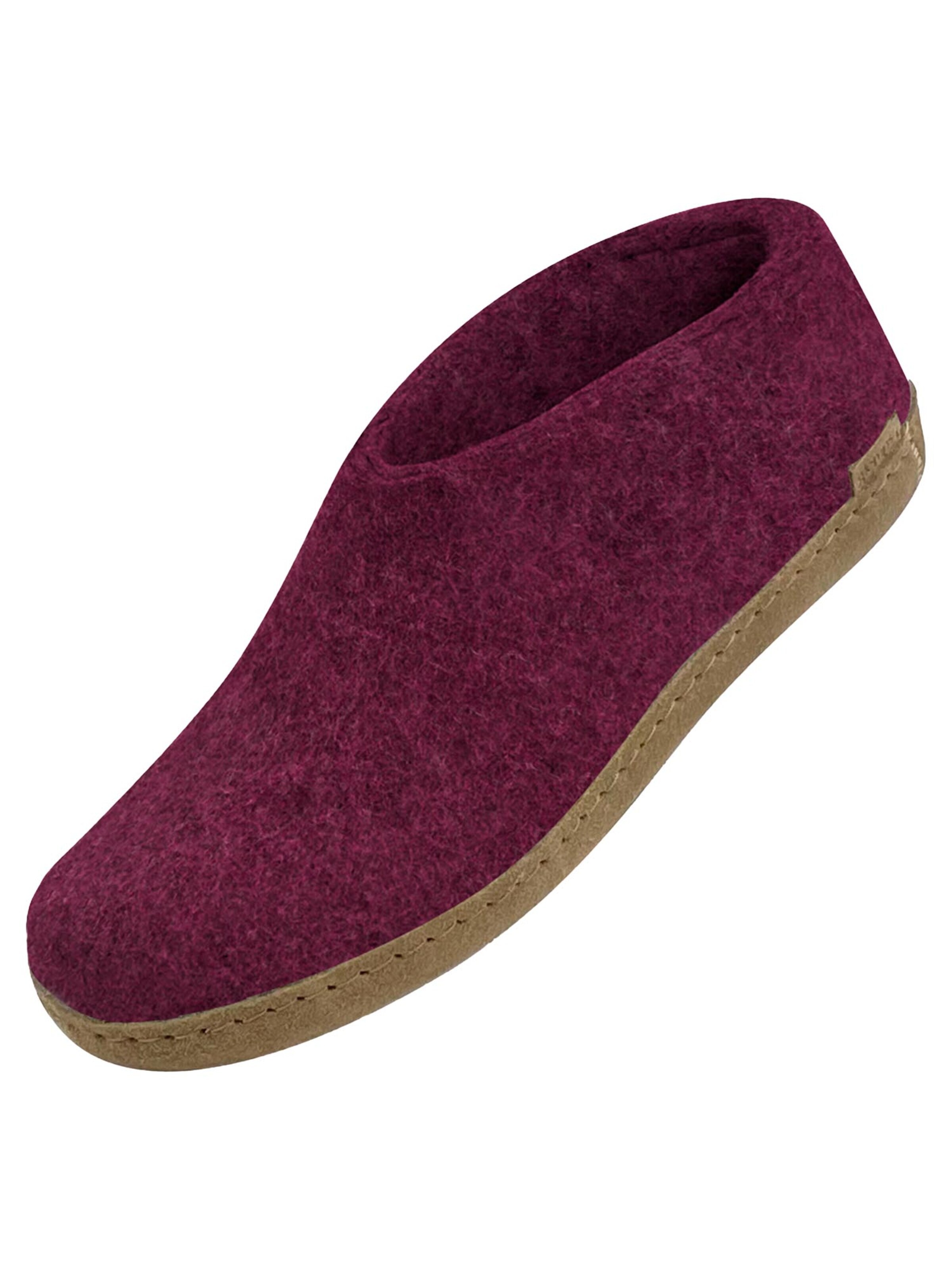 Glerups Slipper 'Ledersohle' in Purple