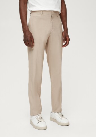 Regular Pantalon à plis 'S.OPURE' s.Oliver en beige : devant