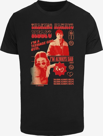 F4NT4STIC Shirt 'Sex Education Otis Talking Helps Netflix TV Series' in Zwart: voorkant