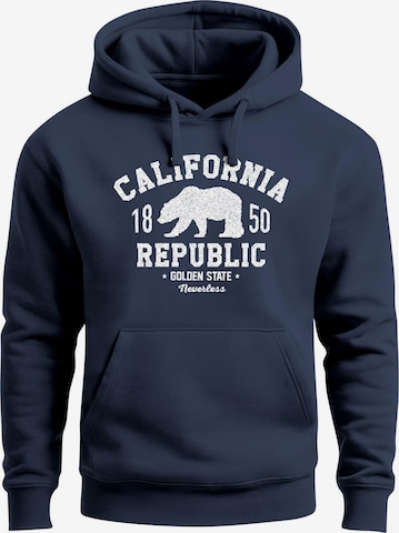 Neverless Sweatshirt 'California Republic' in Blau: Vorderseite