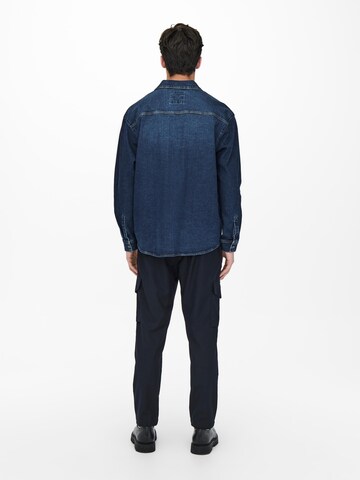 Only & Sons Regular fit Overhemd in Blauw