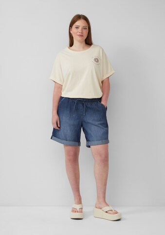 QS Wide Leg Jeans in Blau