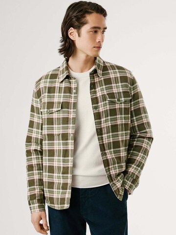 Pepe Jeans Regular fit Button Up Shirt 'Clemen' in Green: front