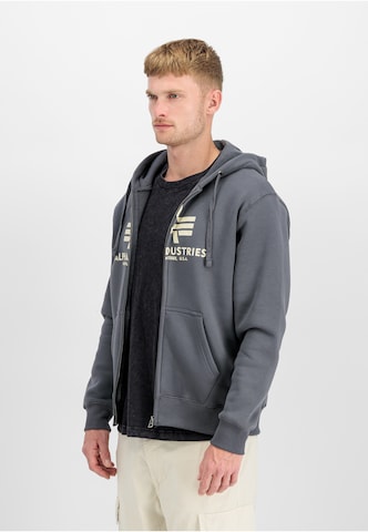 ALPHA INDUSTRIES Sweatjacke in Grau: Vorderseite