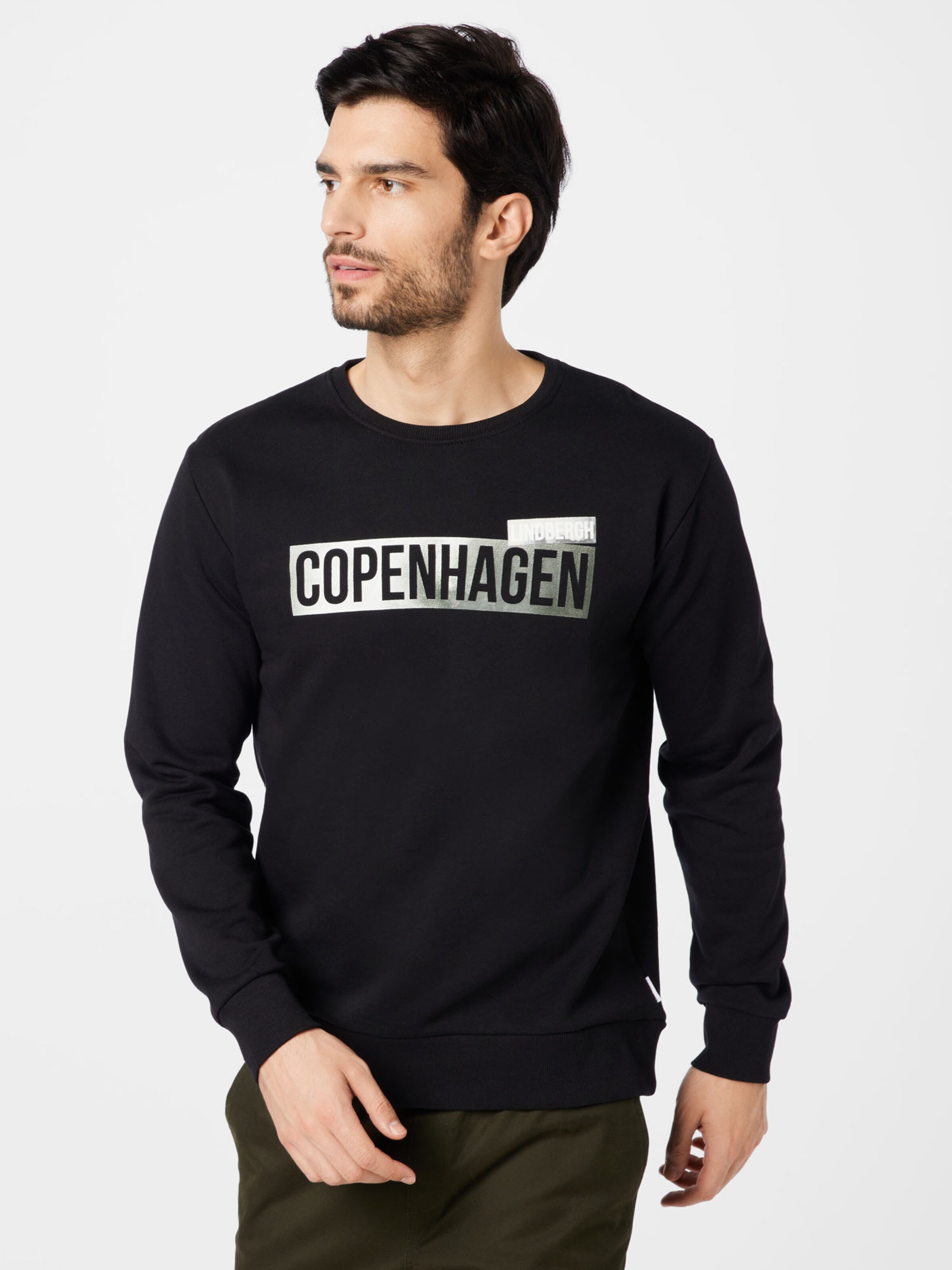 Männer Sweat Lindbergh Sweatshirt 'Copenhagen' in Schwarz - HQ98320