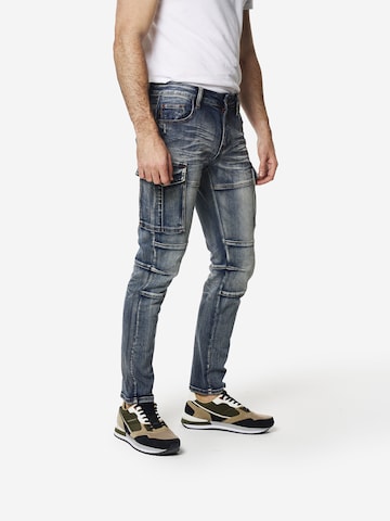 KOROSHI Slimfit Cargojeans in Blau