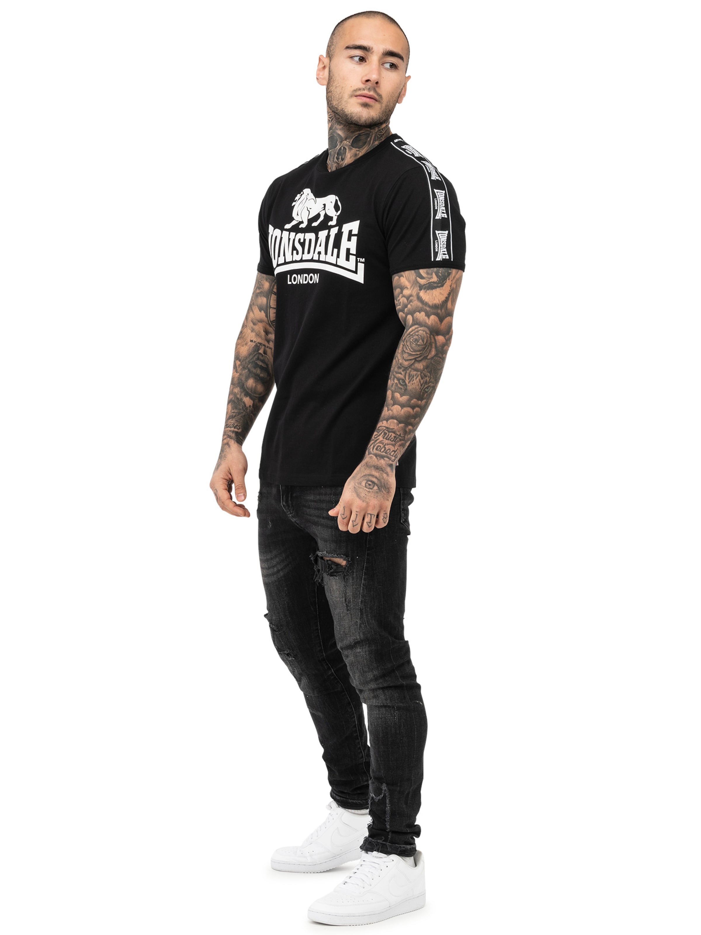 LONSDALE T-Shirt 'Stour' in Schwarz