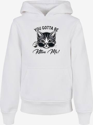 F4NT4STIC Sweatshirt 'Kätzchen You Gotta Be Kitten Me!' in Weiß: Vorderseite