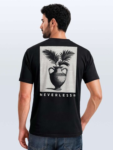 Neverless Shirt 'Greek Vase Palms' in Black