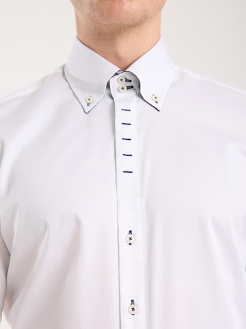 Slim fit Camicia 'Roma Iconic Satin Man Shirt Grey' di 7Camicie in bianco