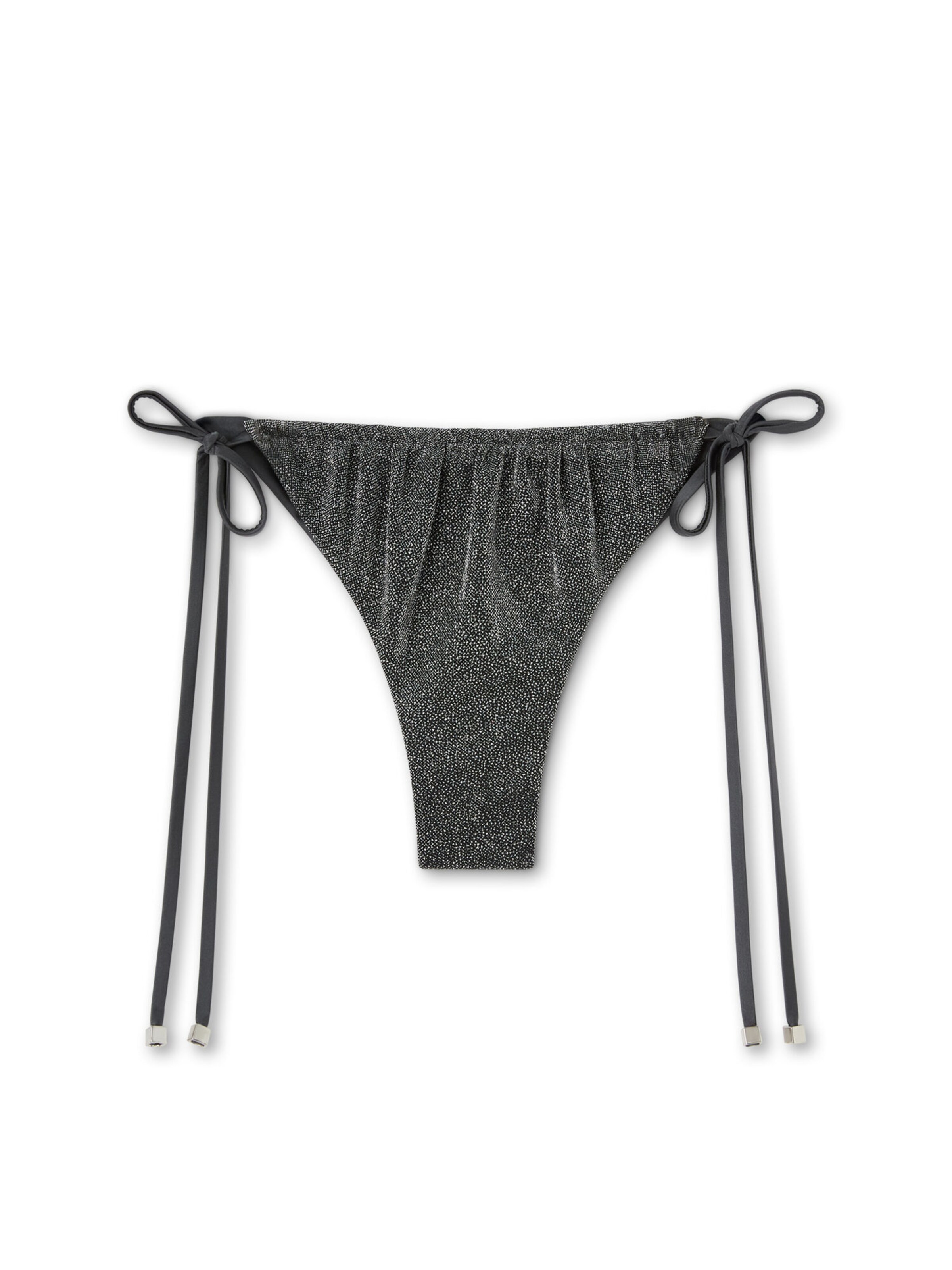 CALZEDONIA Bikini Bottoms 'Silver Glitter' in Grey: front