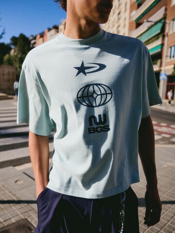 Bershka Tričko – modrá