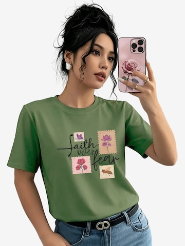 T-shirt oversize GORHEY en vert : devant