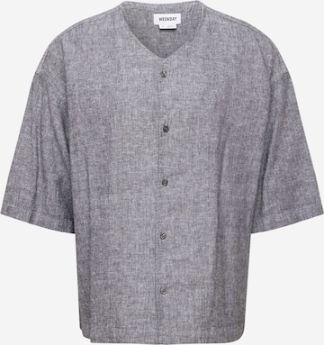 WEEKDAY Comfort fit Button Up Shirt in Grey: front