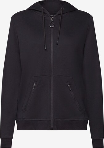 ESPRIT Zip-Up Hoodie in Black: front