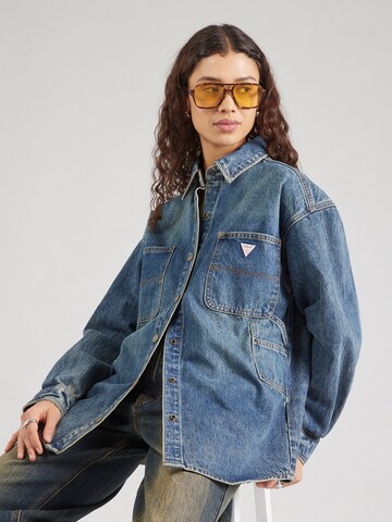 GUESS Originals Blouse 'CARPENTER' in Blauw: voorkant