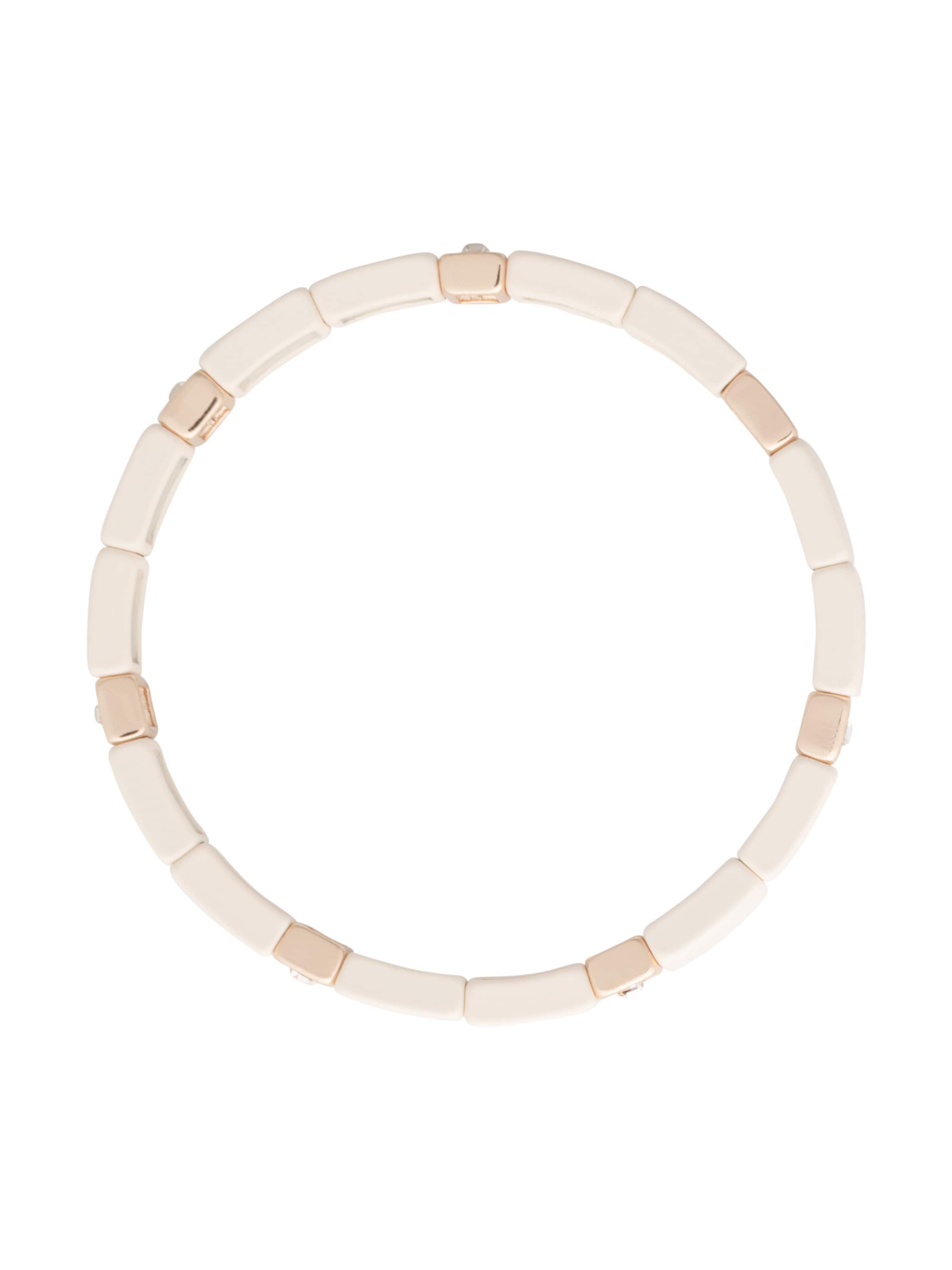 A&C Oslo – Nordic Design Jewellery Bracelet 'Enamel Tiles Crystal Line' in White: front
