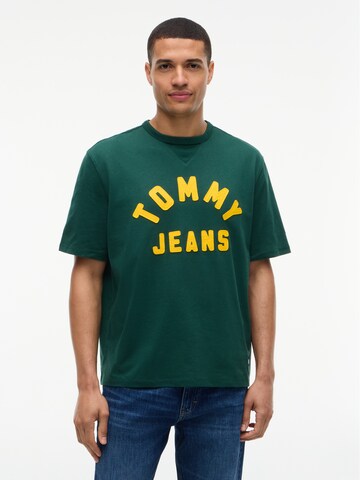 Tommy Jeans - Camisa '90S New Classic' em verde: frente