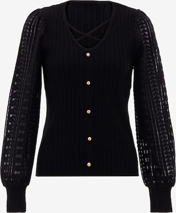 NAEMI Knit Cardigan in Black: front