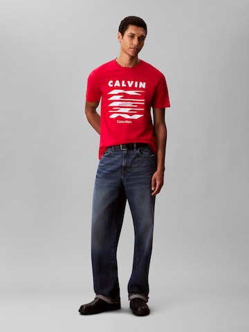 T-Shirt Calvin Klein Jeans en rouge