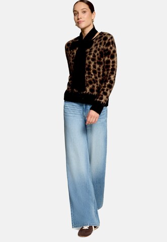 zero Casual-Strickjacke mit Jacquard in Schwarz