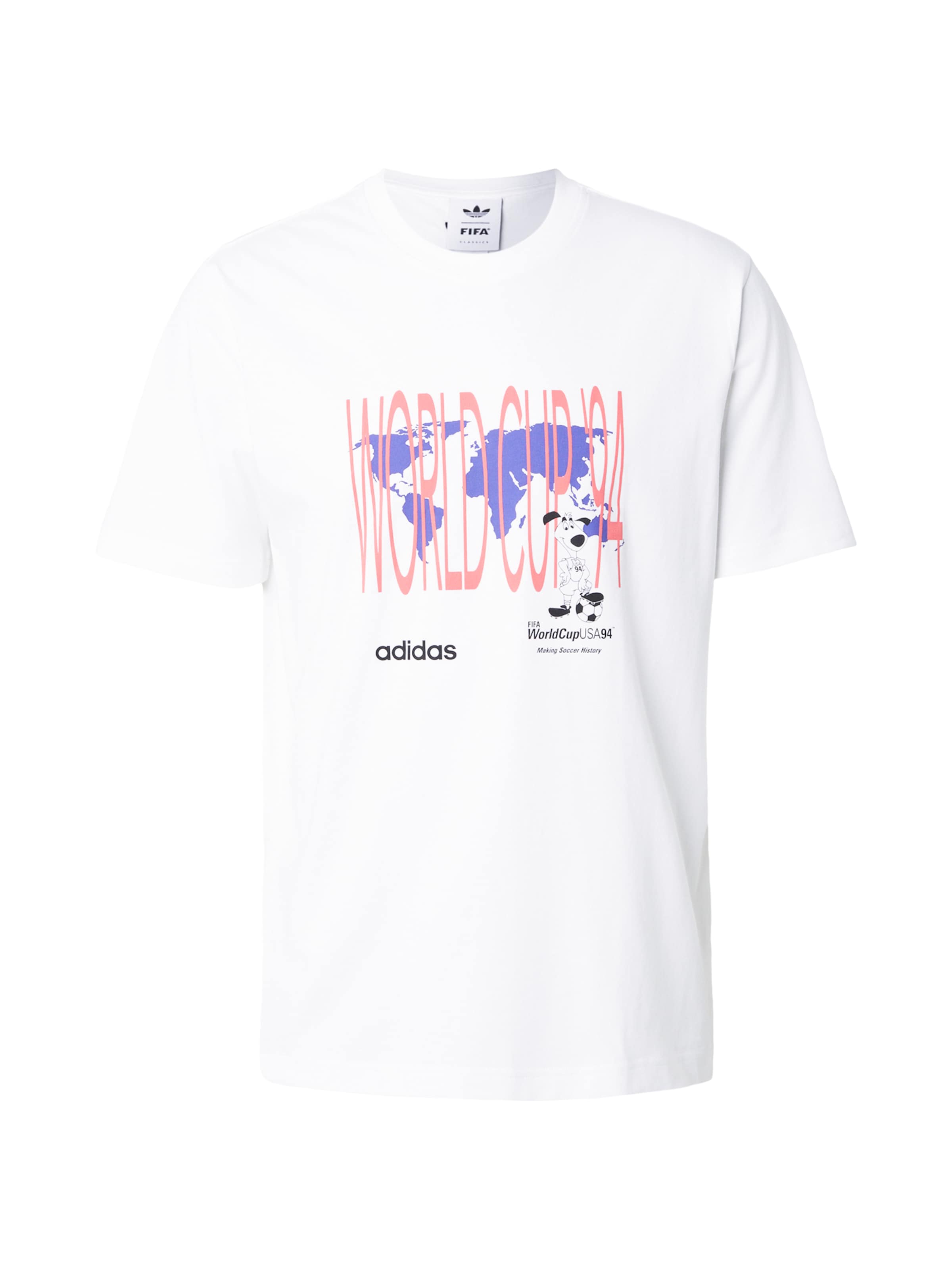 balta ADIDAS ORIGINALS Marškinėliai 'WC 94 MASC': priekis