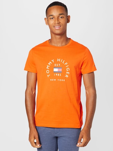 T-Shirt TOMMY HILFIGER en orange : devant