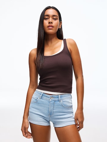 Bershka Slimfit Farmer - kék: elől