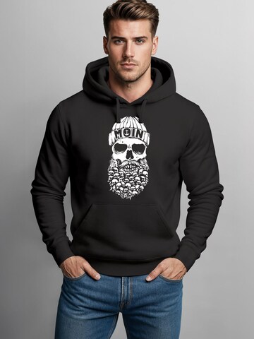 Neverless Sweatshirt 'Moin Skull' in Black