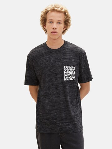 T-Shirt TOM TAILOR DENIM en noir : devant