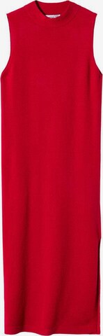MANGO Knitted dress in Red: front