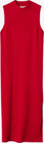 MANGO Knitted dress in Red: front