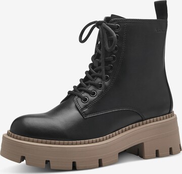 TAMARIS Lace-Up Ankle Boots in Black: front