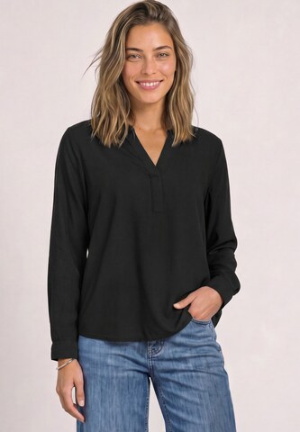 STREET ONE Split Neck Tunika in Schwarz