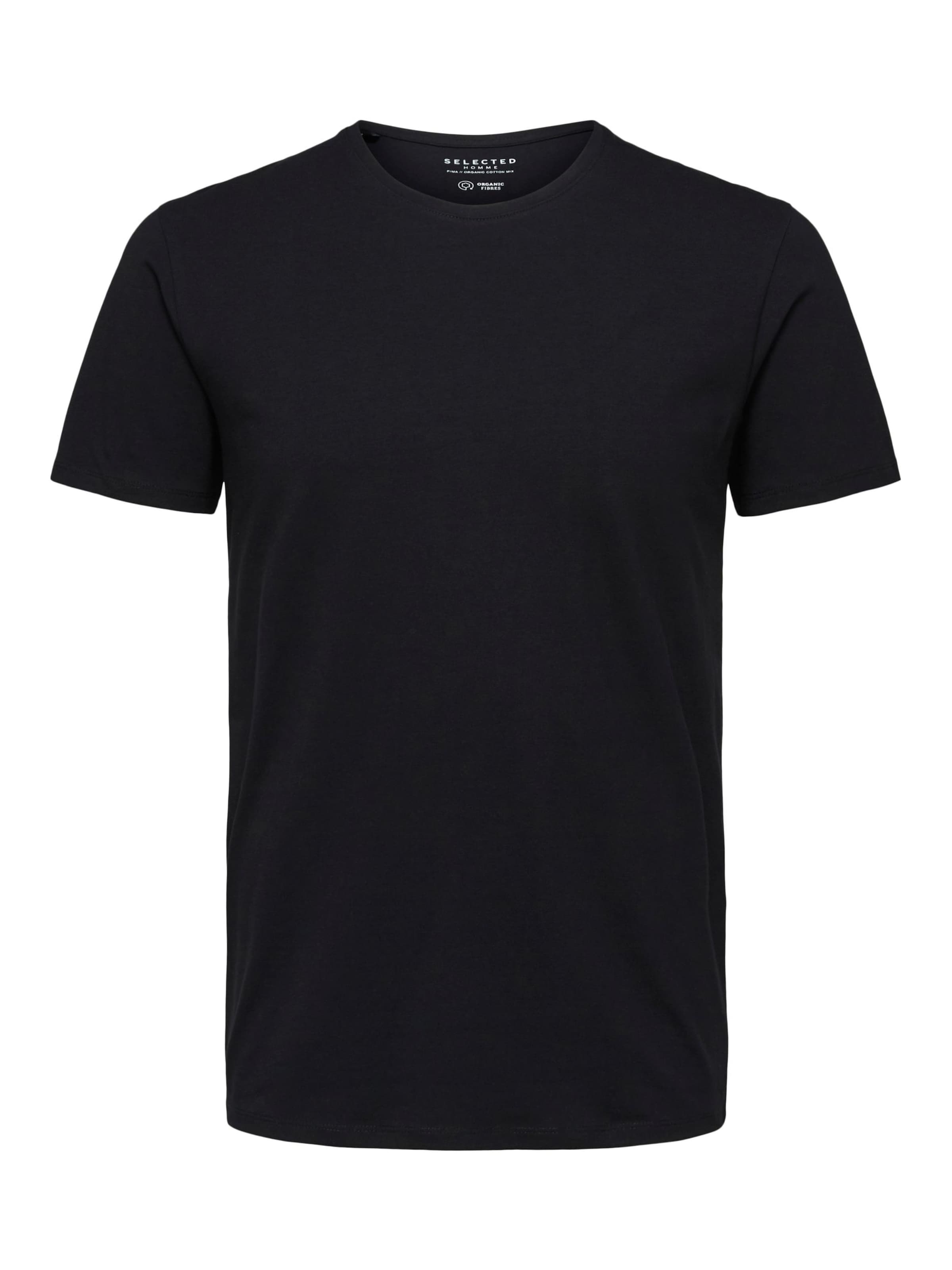Männer Shirts SELECTED HOMME T-Shirt in Schwarz - TD67013