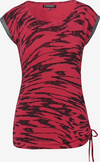 KOROSHI T-shirt en rouge / noir / argent, Vue avec produit