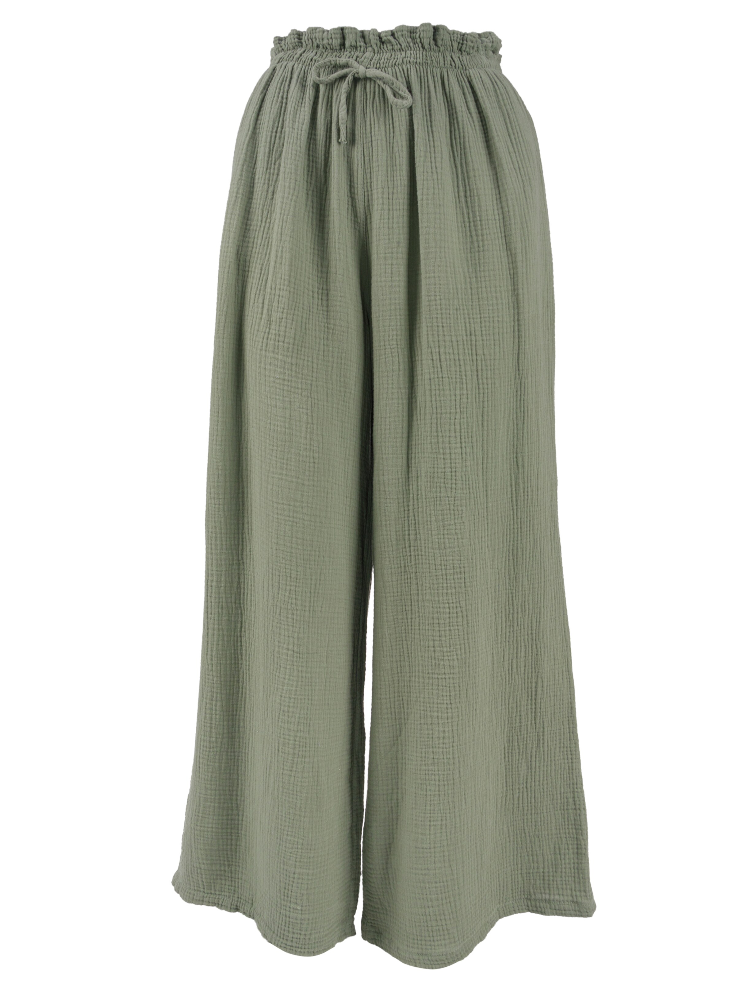 Wide Leg Pantalon 'Liska' Seasons of April en vert : devant
