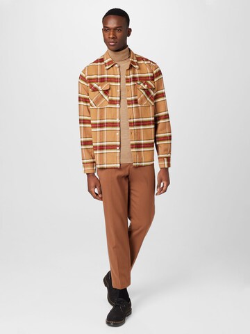 Brixton Regular fit Srajca 'BOWERY' | rjava barva