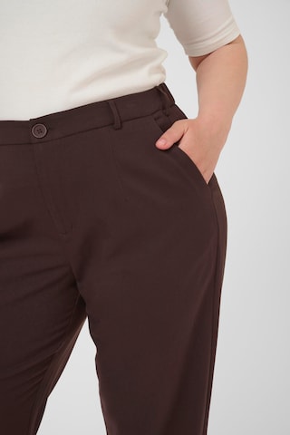 Loosefit Pantalon à pince 'KCMerla' KAFFE CURVE en marron