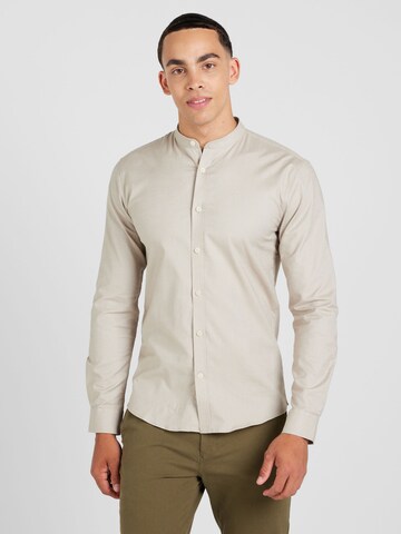 Slim fit Camicia di Lindbergh in beige: frontale