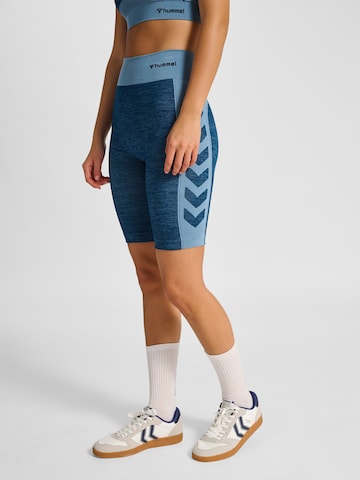 Hummel Skinny Sportbroek in Blauw: voorkant