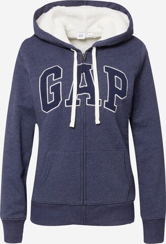 GAP Кофта на молнии в Синий: спереди